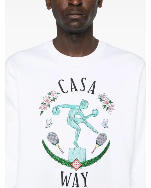 Casablanca Sweatshirt Mit Statue En Marbre-Stickerei in White für Herren