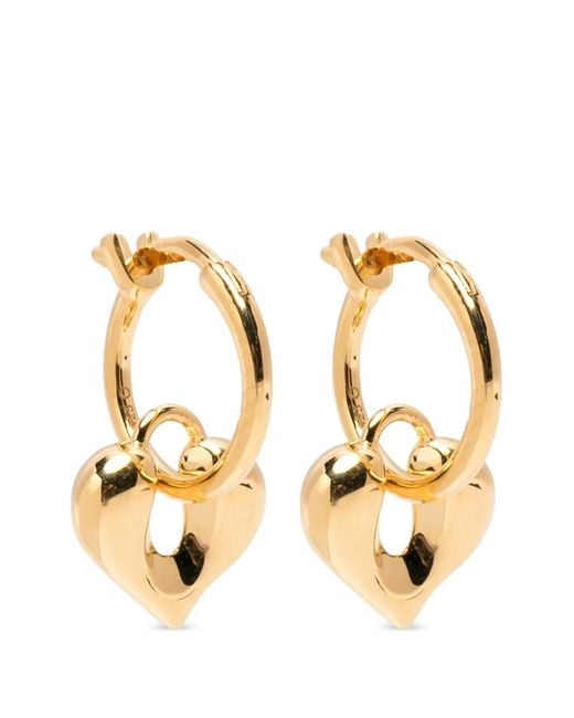 Missoma Metallic Molten Heart-Pendant Hoop Earrings