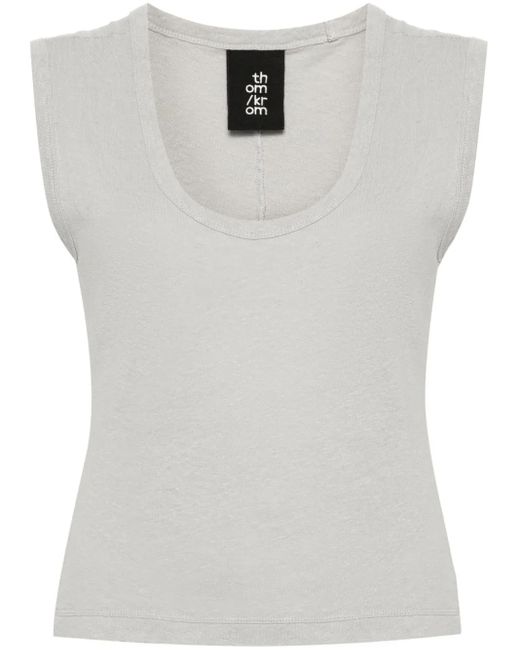 Thom Krom White Riibed Mélange Top