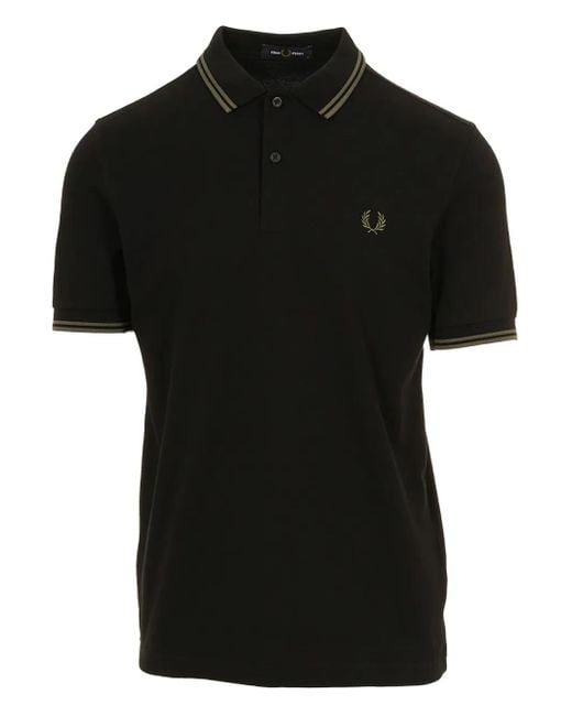 Fred Perry Poloshirt mit gestreiftem Detail in Black für Herren