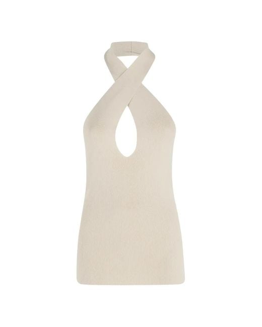 FEDERICA TOSI White Cross Halter Top