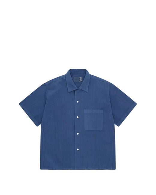 Fortela Blue Patch-Pocket Short-Sleeve Shirt for men