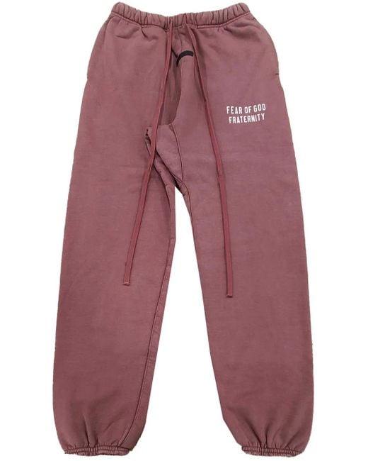 Fear Of God Red Logo-Print Track Pants for men