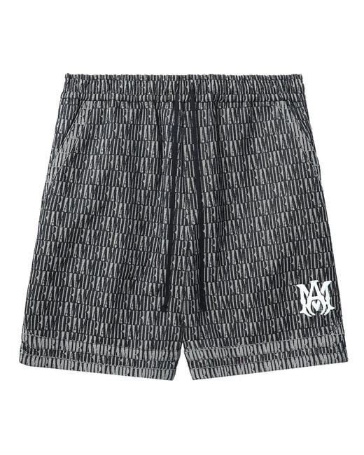 Amiri Gray Washed Jacquard Bb Shorts for men