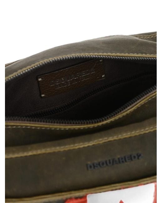 DSquared² Black Flag Logo-Patch Shoulder Bag for men