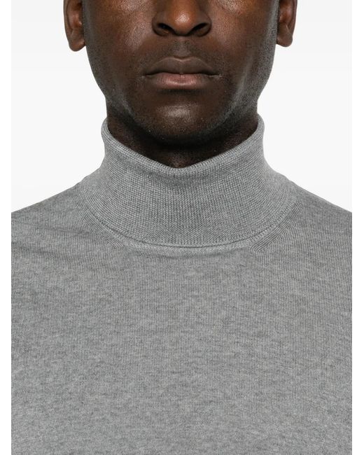 Gran Sasso Gray Roll-Neck Wool Sweater for men