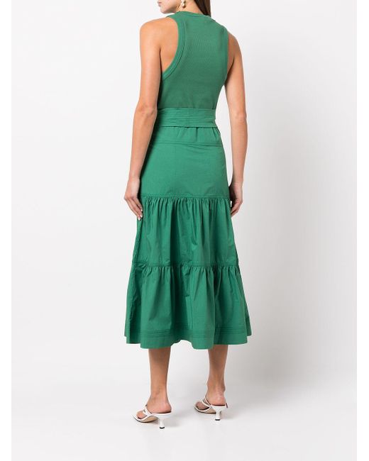 Veronica Beard Austyn Tie-Waist Midi Dress in Black | INTERMIXÂ®