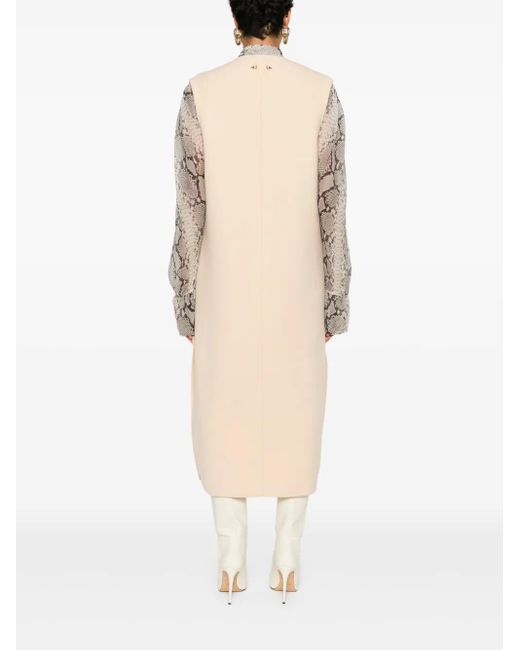 Patrizia Pepe Natural Double-Breasted Sleeveless Coat