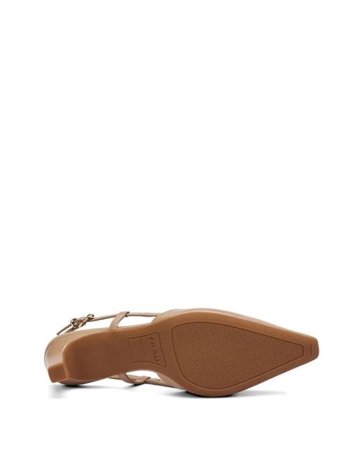 Frau Natural Semi-Polished Leather Slingbacks