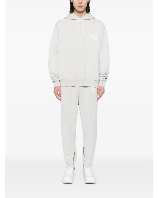 Moschino White Logo Patch Hoodie for men