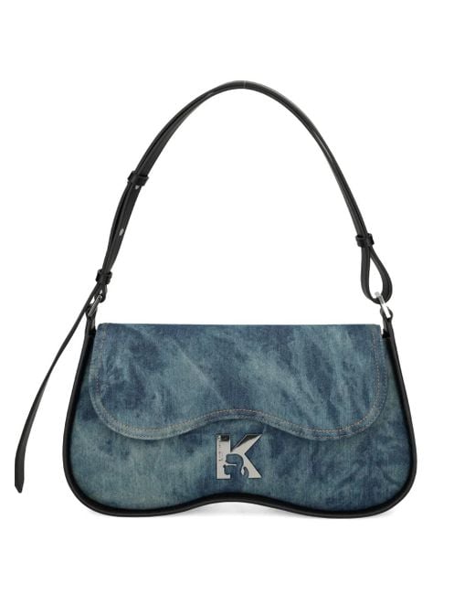 Karl Lagerfeld Blue Denim Tie-Dye Satchel