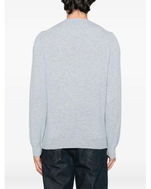 メンズ Fedeli クルーネック カシミアセーター Blue