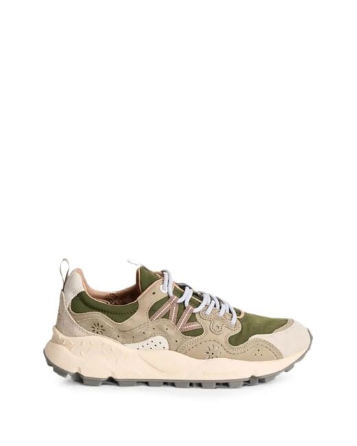 Flower Mountain White Yamano 3 Panelled Sneakers for men