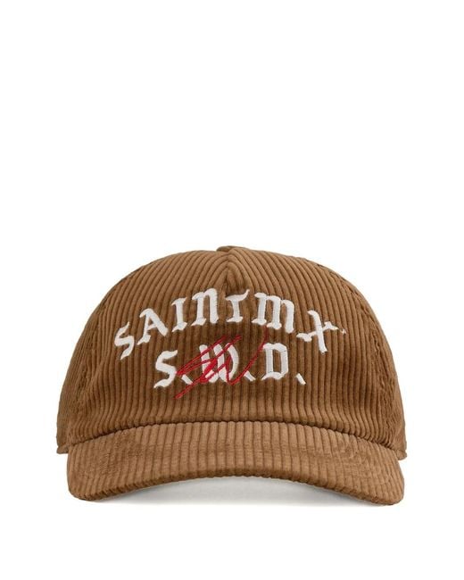 SAINT Mxxxxxx Brown X Sean Wotherspoon Corduroy Embroidered Cap for men