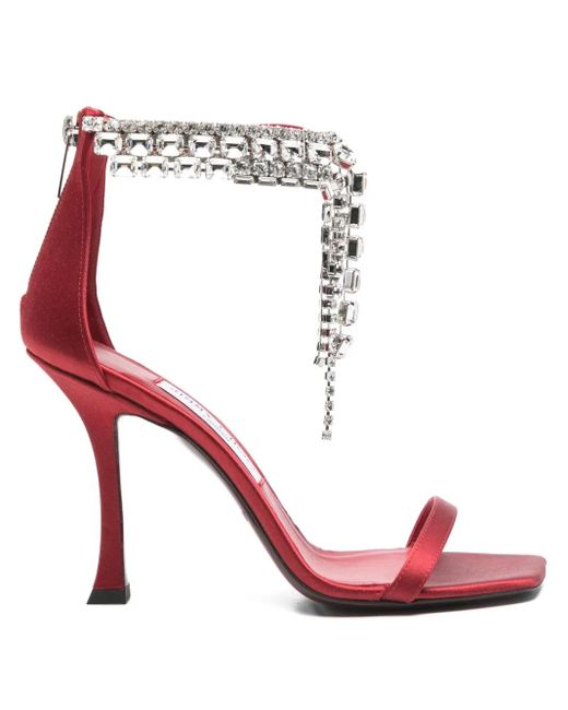 Jimmy Choo Pink 100Mm Verity Crystal-Embellished Sandals