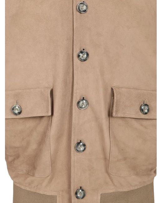 Al Duca D'aosta Natural Suede-Finish Button-Up Jacket for men