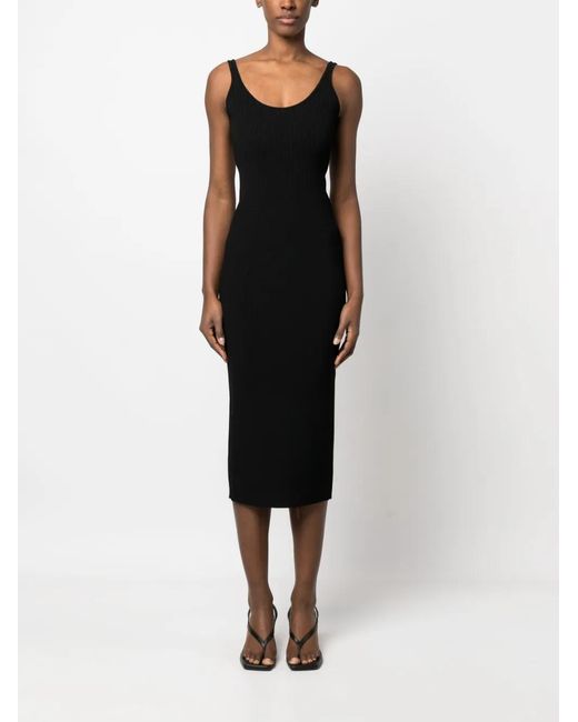 Gcds Black Chain-Detail Backless Knit Dress