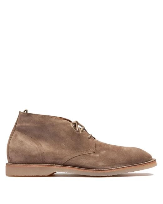 Officine Creative Brown Lace-Up Suede Boots for men
