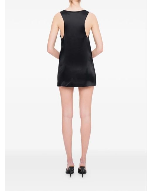 MEDEA Black Button-Front Sleeveless Mini Dress