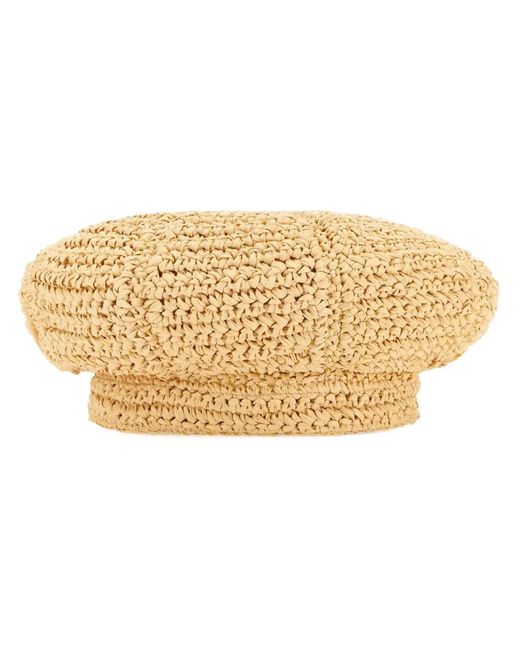 Prada Natural Crochet-Knit Hat