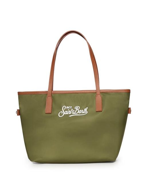 Mc2 Saint Barth Green Medium City Double-Handle Tote Bag