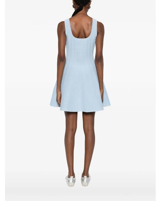 Sandro Blue Beaded Knit Mini Dress