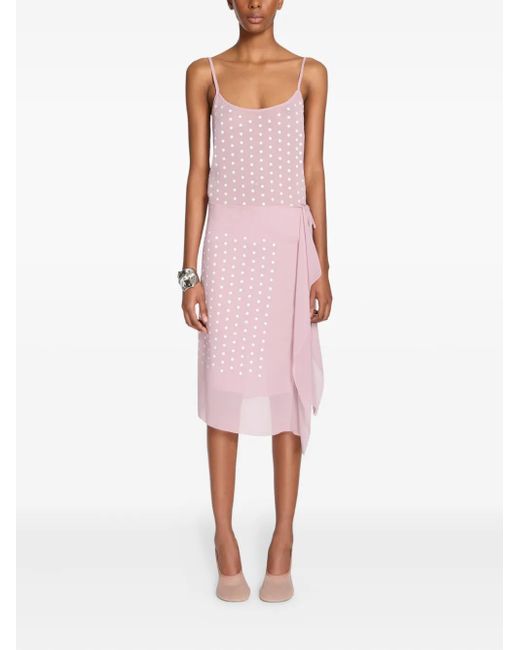 Dries Van Noten Pink Drape-Detail Skirt