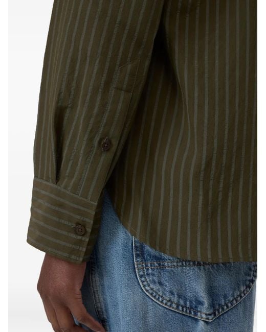 Closed Green Asymmetrisches Hemd Mit Streifen