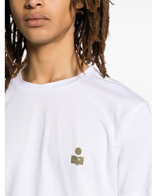 Isabel Marant White Logo-print Organic-cotton T-shirt for men