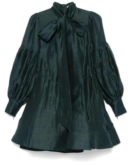 green emerald velvet dress Zimmerman Metallic Green Ribbed Dress sz 2 l Michael's Luxury Consignment   Michael's Consignment NYC