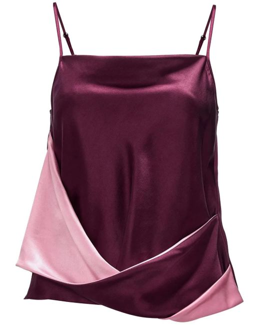 J.W. Anderson Purple Draped Satin Tank Top