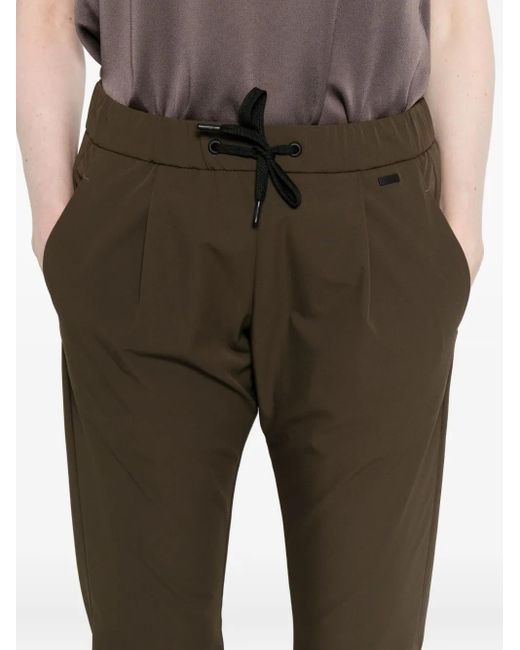 Herno Brown Pleated Drawstring Trousers