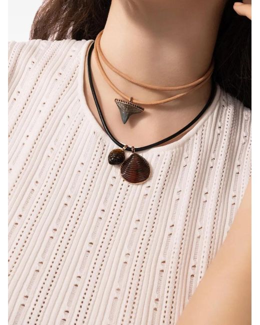 Dezso by Sara Beltran Gray 18K Rose Shark-Tooth Pendant