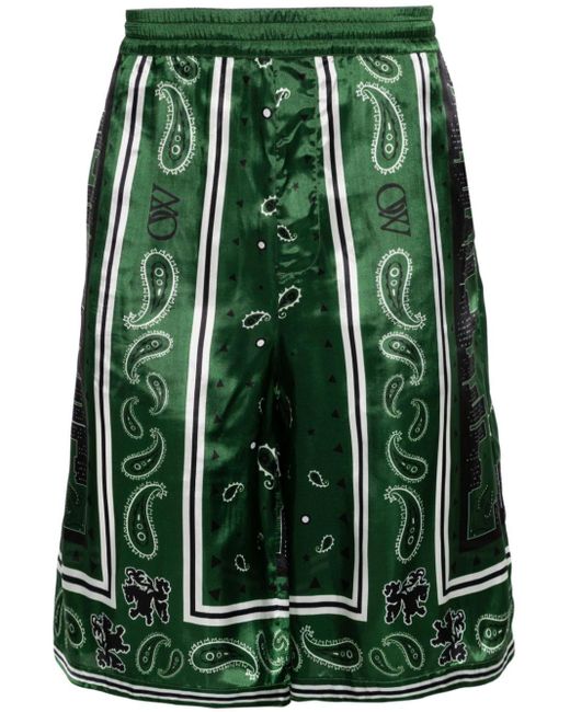 Off-White c/o Virgil Abloh Shorts mit Bandana-Print in Green für Herren