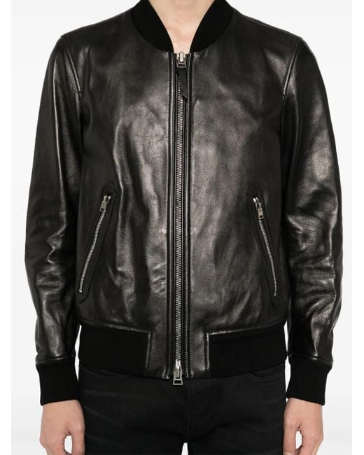 Chaqueta bómber con cremallera Tom Ford de hombre de color Black
