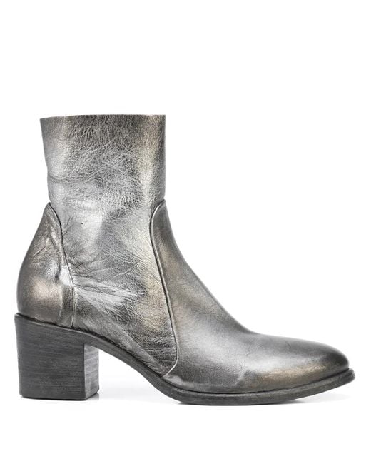Madison Maison Gray Metallic-Effect Ankle Boots