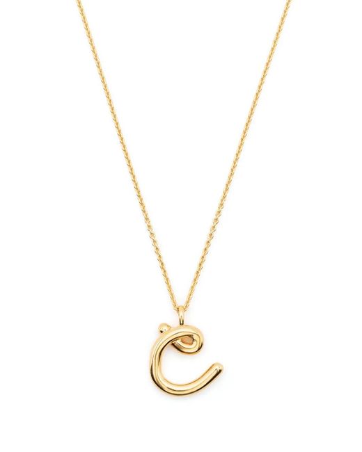 Missoma Metallic Curly Molten Initial Pendant Necklace