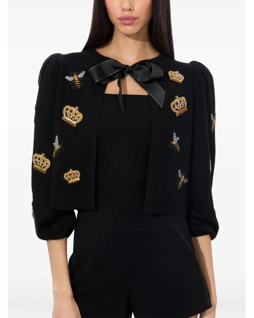 Alice + Olivia ボウタイ カーディガン Black