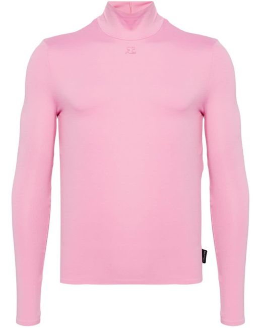 Courreges Pink Logo-appliqué Top for men