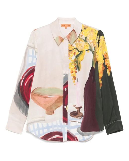 Chemise À Imprimé Graphique Stine Goya en coloris Yellow