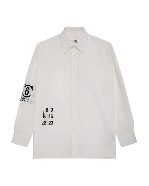 MM6 by Maison Margiela White Spiga Capsule Long-Sleeve Shirt