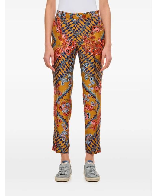 Alberto Biani Orange Hose Aus Seide