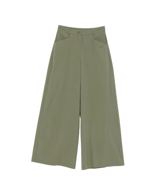 MOUTAKI Green Belt-Loop Wide-Leg Palazzo Pants