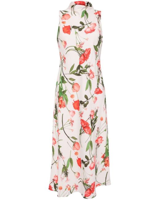 Ted Baker White Connihh Floral-print Midi Dress
