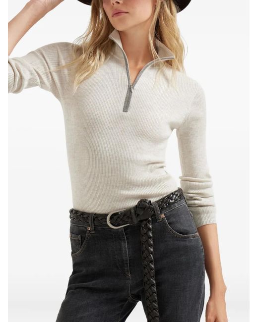 Brunello Cucinelli White Sweaters