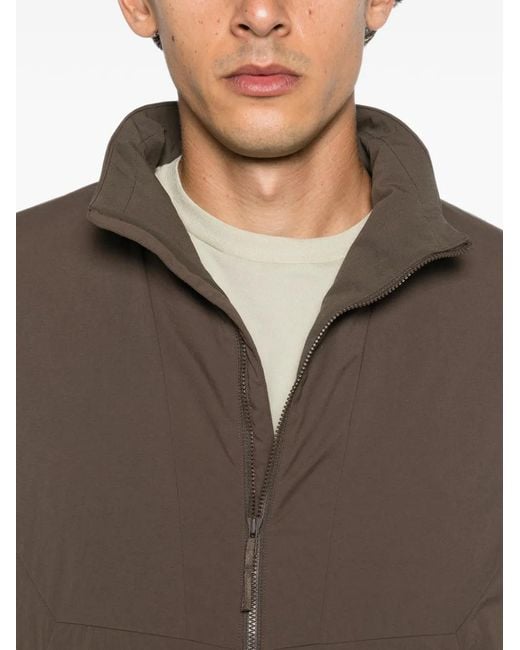 Veilance Brown High-Neck Zip-Up Jacket for men