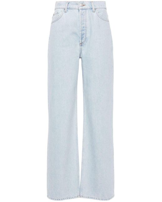 Claudie Pierlot Blue Claude Mid-rise Straight-leg Jeans