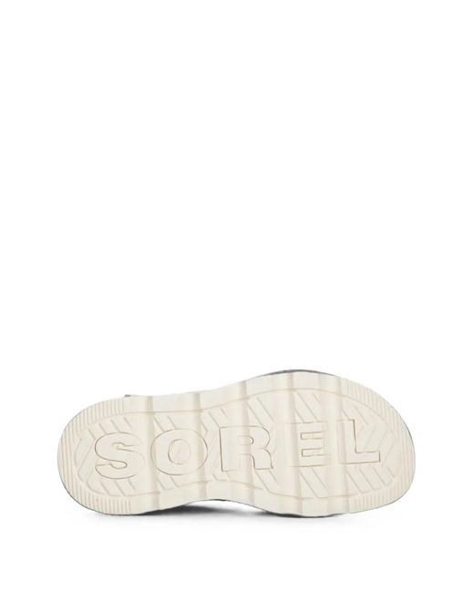 Sorel White Touch-Strap Platform Sandals