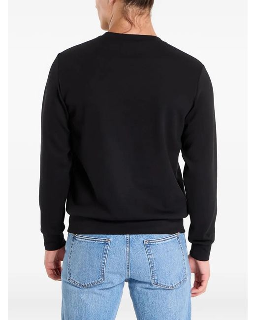 EA7 Black Logo-Print Sweatshirt for men
