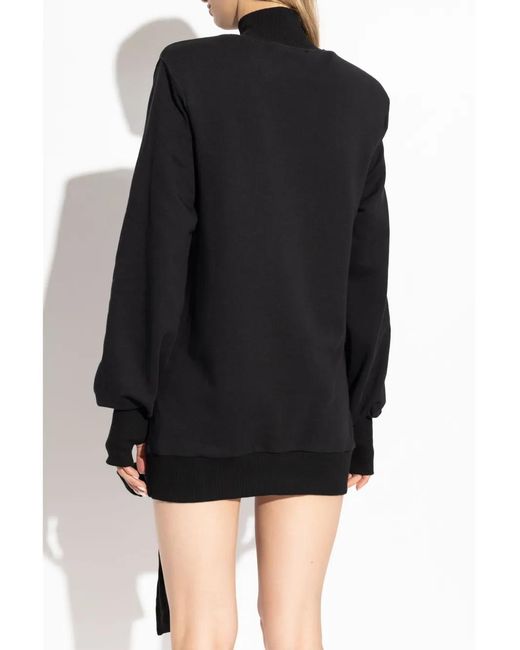 Versace Jeans Couture Black Logo-Print Cotton Mini Dress